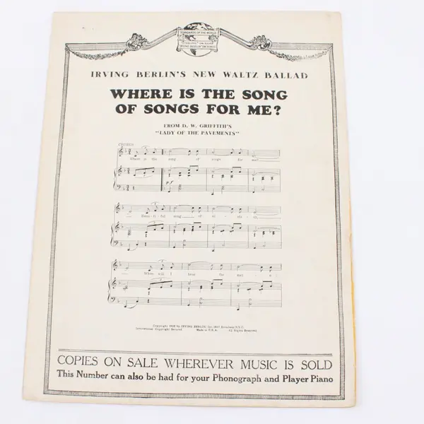Marie Sheet Music Irving Berlin The Awakening Vilma Banky