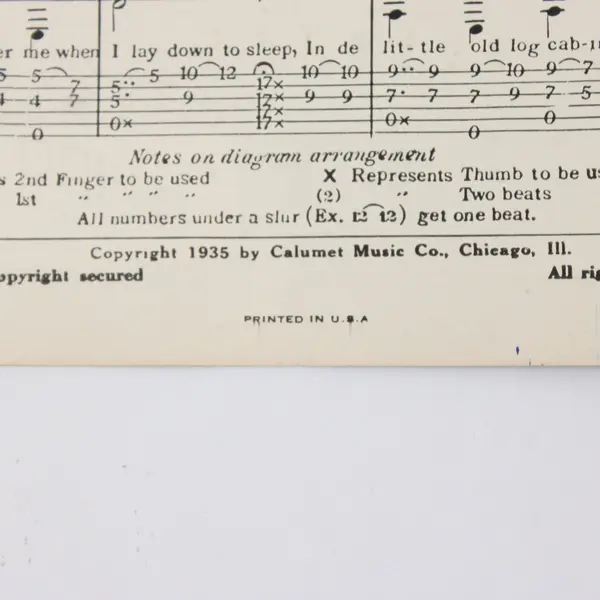 Little Old Log Cabin in the Lane Sheet Music King's Jesters Calumet