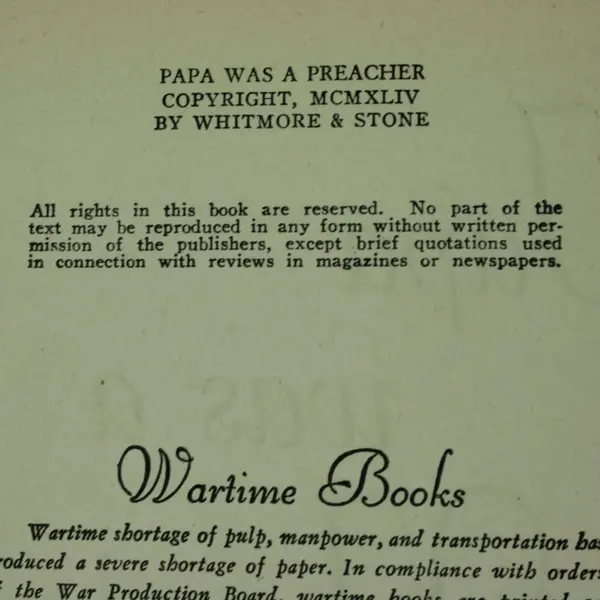 Papa Was a Preacher Alyene Porter 1964 Hardcover Religious Fiction Book