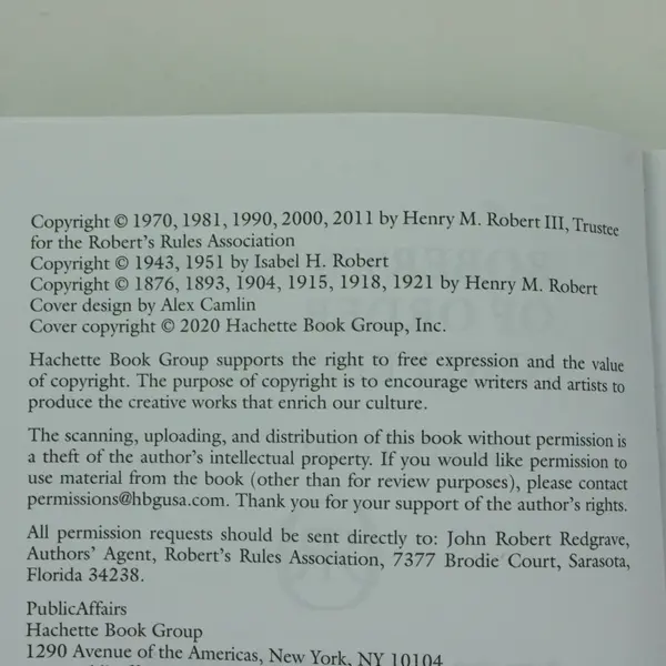 Robert's Rules of Order Newly Revised 11th Edition Paperback Reference