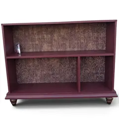Refinished Vtg Freestanding Solid Wood Bookshelf Burgundy Painted - Local Pickup