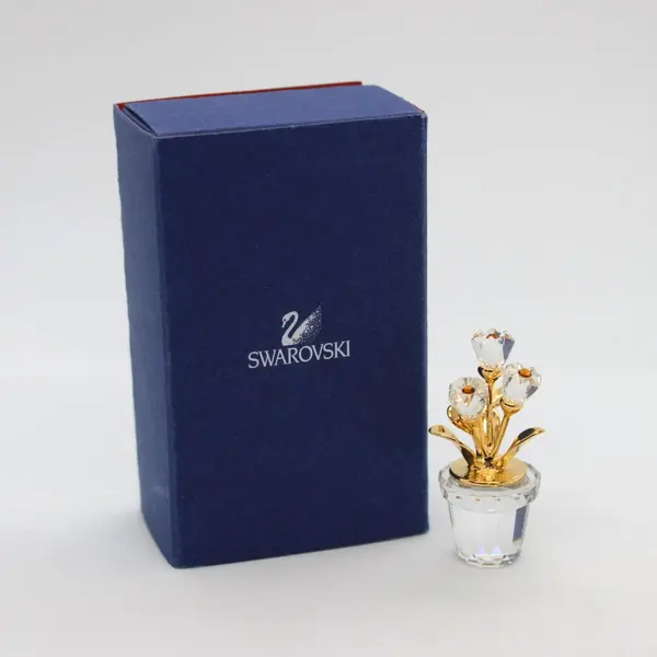 Swarovski Crystal Memories Crystal Flower Pot Figurine #208885  