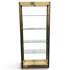 Freestanding Metal Display Shelf w/ 5 Glass Shelves Built in Light -Local Pickup