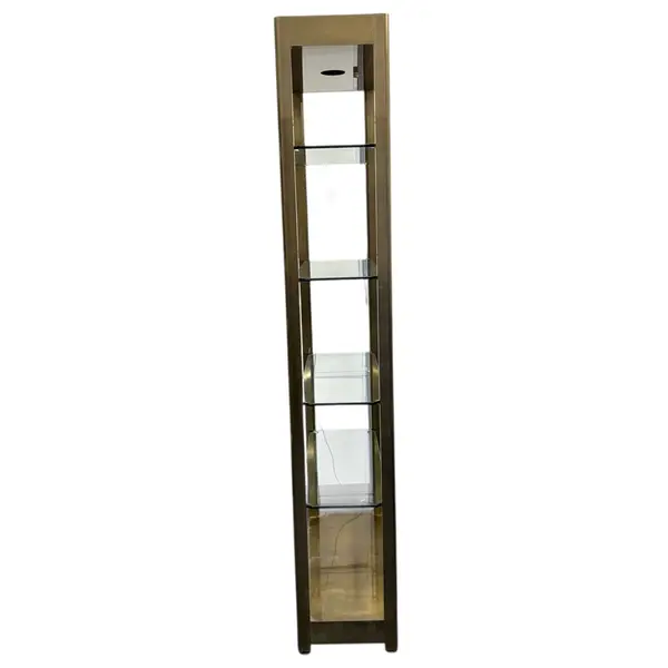Freestanding Metal Display Shelf w/ 5 Glass Shelves Built in Light -Local Pickup