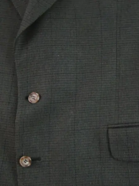 Oscar De La Renta Men's Blazer Jacket 44L Brown Houndstooth Two-Button