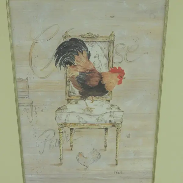 Kathryn White Partridge Wyandotte Rooster Framed Print 23.5x19.5 Art In Motion