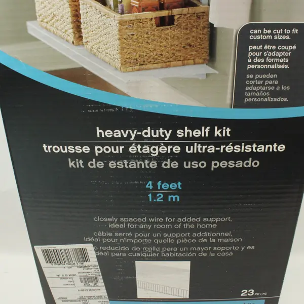 Rubbermaid FastTrack Heavy-Duty Closet Shelf Kit White Open Box