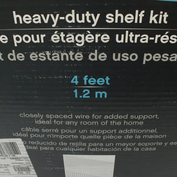 Rubbermaid FastTrack Heavy-Duty Closet Shelf Kit White Open Box