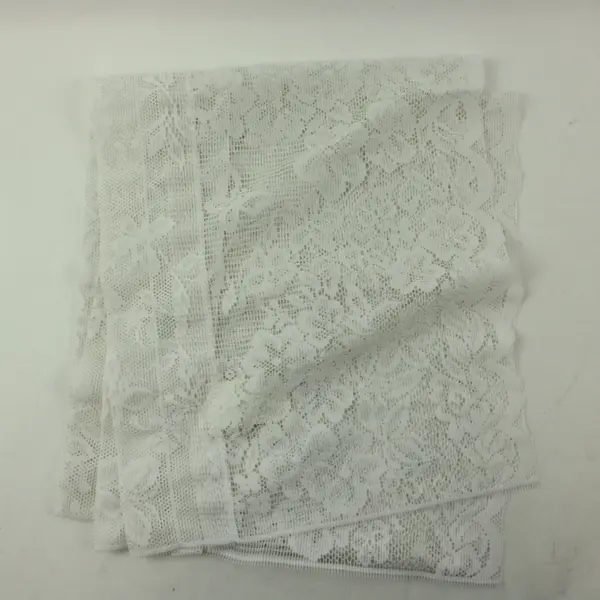 Homestead Fabrics White Floral Lace Valance Cafe Curtain Set 2 Pc