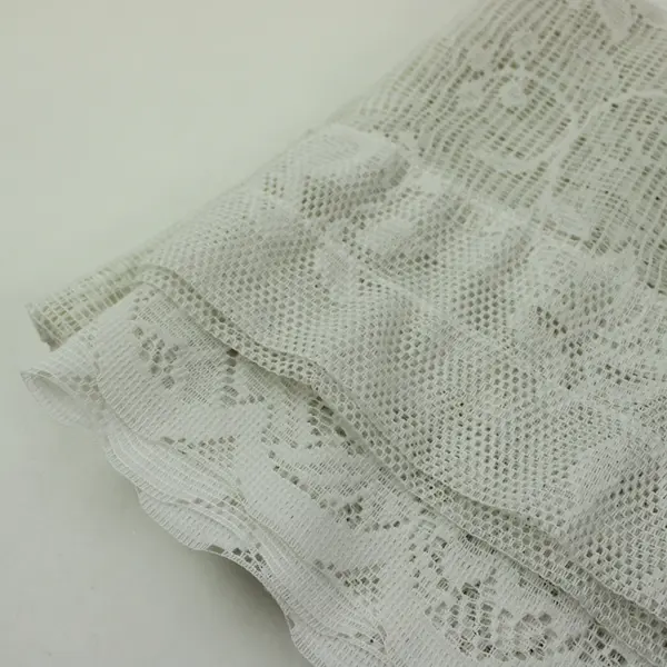 Homestead Fabrics White Floral Lace Valance Cafe Curtain Set 2 Pc