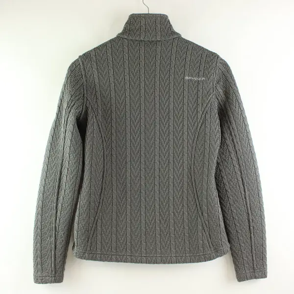 Spyder Women's Gray Knit Full-Zip Jacket Size Small Activewear