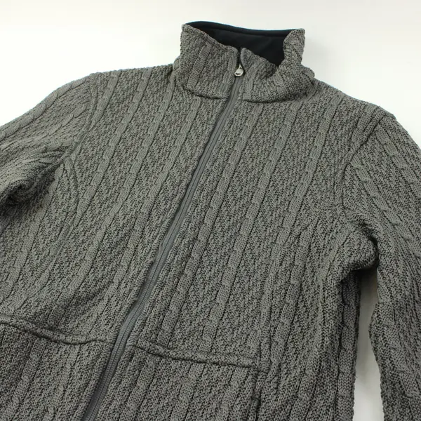 Spyder Women's Gray Knit Full-Zip Jacket Size Small Activewear