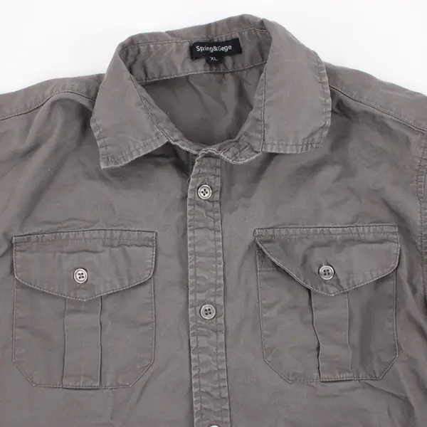 Spring & Gege Boys Gray Short Sleeve Button-Up Shirt Size XL