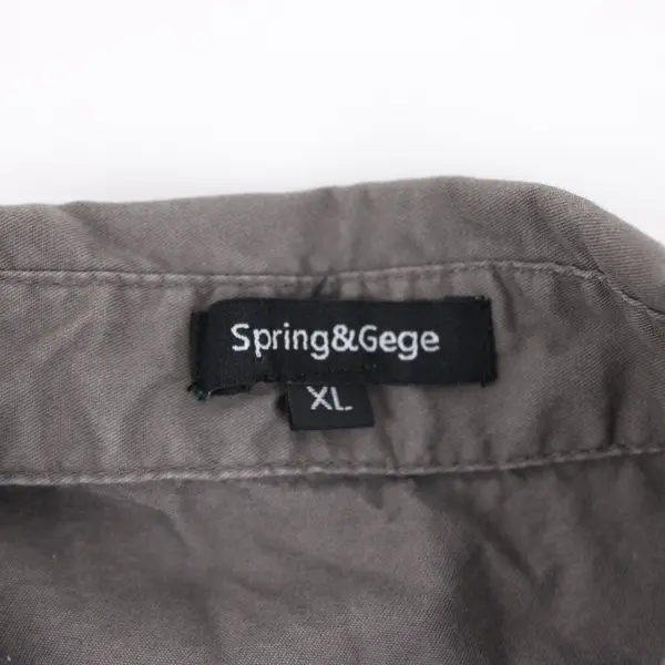 Spring & Gege Boys Gray Short Sleeve Button-Up Shirt Size XL