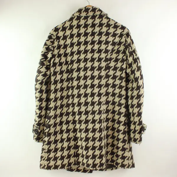 Mac & Jac Women's Size 6 Brown Houndstooth Knit Double-Breasted Coat