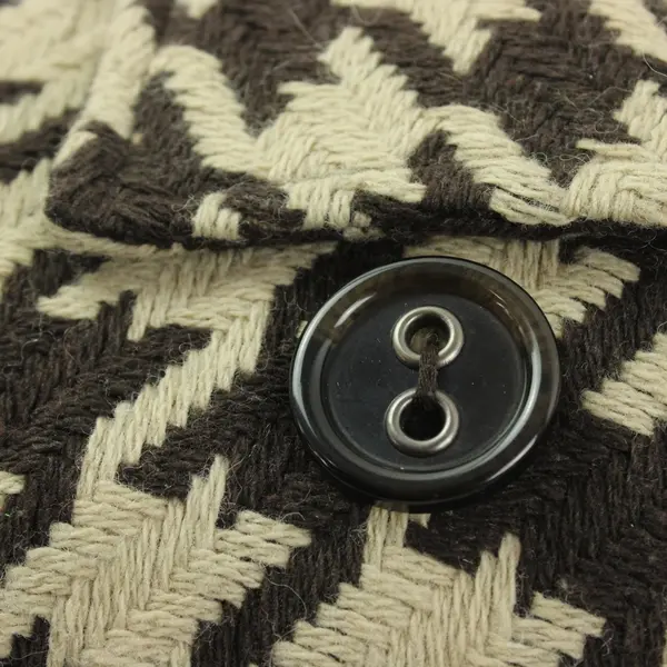 Mac & Jac Women's Size 6 Brown Houndstooth Knit Double-Breasted Coat