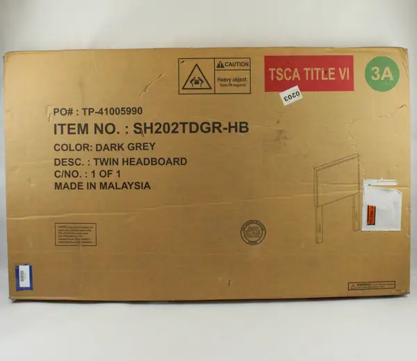 Dark Gray Twin Upholstered Headboard SH2022TDGR-HB