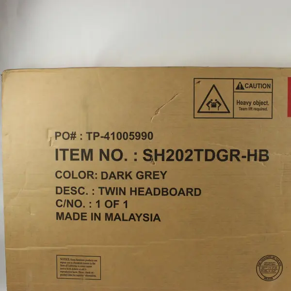 Dark Gray Twin Upholstered Headboard SH2022TDGR-HB