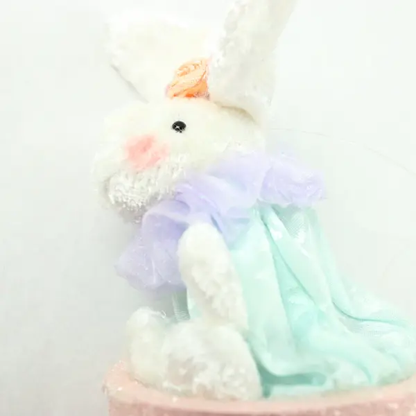 Department 56 Easter Bunny Rabbit Flower Pot Ornaments Lot of 4