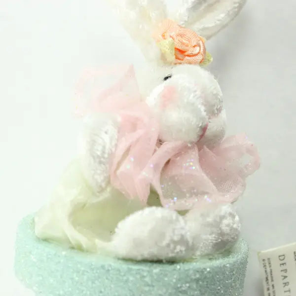 Department 56 Easter Bunny Rabbit Flower Pot Ornaments Lot of 4