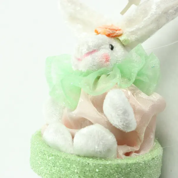 Department 56 Easter Bunny Rabbit Flower Pot Ornaments Lot of 4
