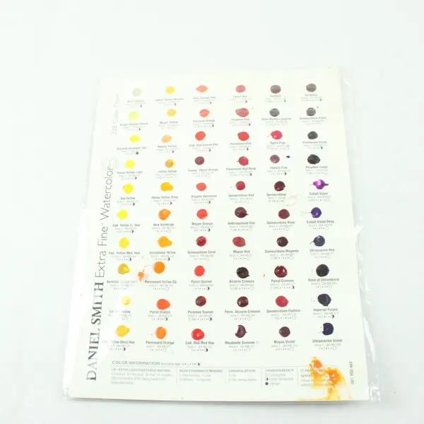 Daniel Smith Extra Fine Watercolor Dot Color Chart 238 Colors