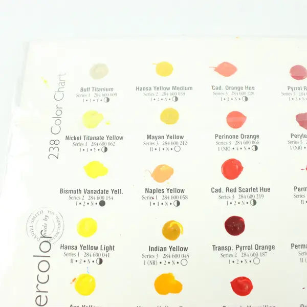 Daniel Smith Extra Fine Watercolor Dot Color Chart 238 Colors