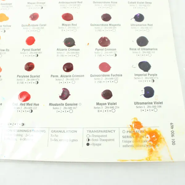 Daniel Smith Extra Fine Watercolor Dot Color Chart 238 Colors