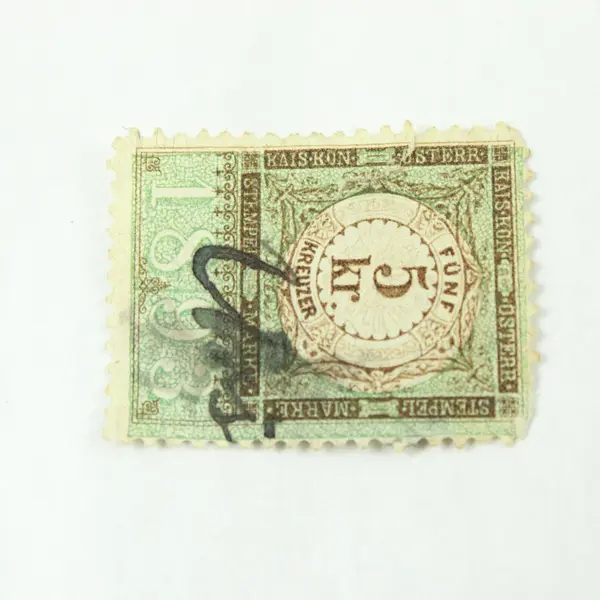 1893 Austria 5 Kreuzer Revenue Stamp Green Cancelled Fiscal Stamp