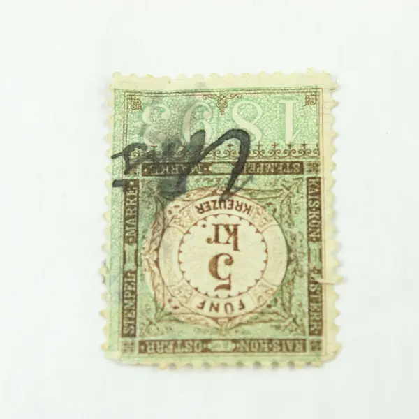 1893 Austria 5 Kreuzer Revenue Stamp Green Cancelled Fiscal Stamp
