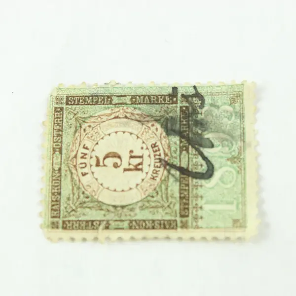 1893 Austria 5 Kreuzer Revenue Stamp Green Cancelled Fiscal Stamp