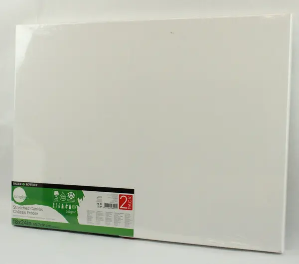 Daler-Rowney Simply Stretched Canvas 18x24 2 Pack