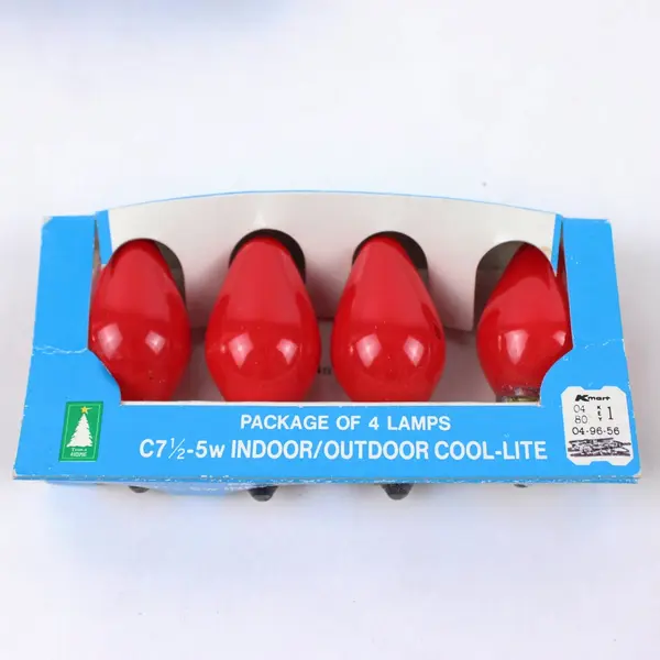 Lot of 4 Pks Vtg.Trim-A-Home C7.5-5w Replacement Holiday Bulbs Indoor/Outdoor  