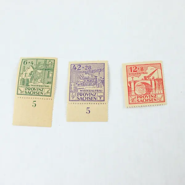 Germany Soviet Zone 1946 Provinz Sachsen Wiederaufbau Mi 87-89 B MH