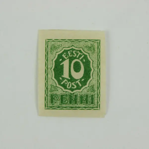 Estonia 10 Penni Green Numeral Postage Stamp 1919