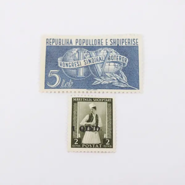Lot Of 2 Albania Postage Stamps World Trade Union Congress Mint Hinged
