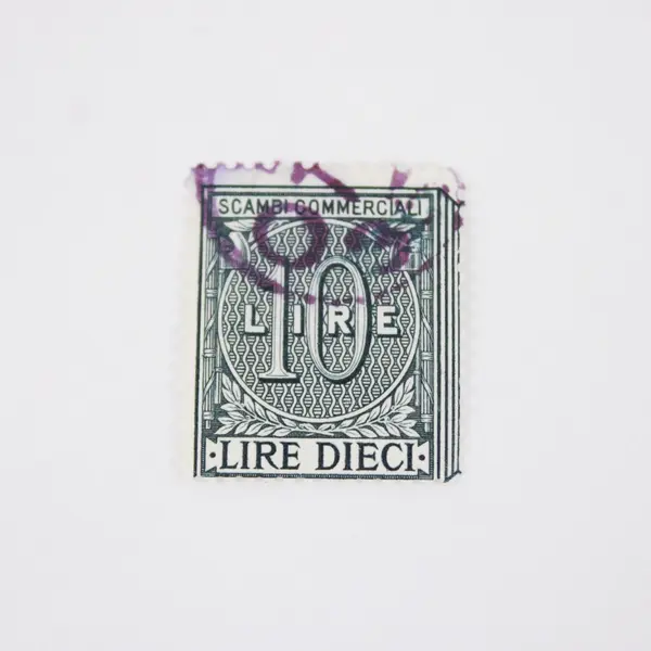 Italy Used Revenue Fiscal Stamp Scambi Commerciali Lire Dieci 10 Lire