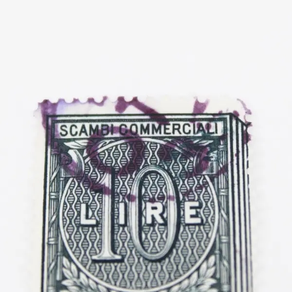 Italy Used Revenue Fiscal Stamp Scambi Commerciali Lire Dieci 10 Lire