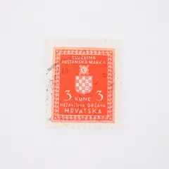 Independent State of Croatia 1942 3 Kuna Used Postage Stamp Hrvatska