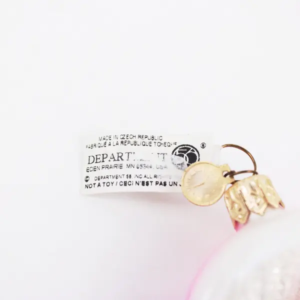 Department 56 Pink Glass Scallop Shell Ornament Pearl 56.43173