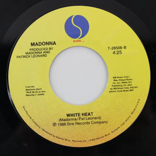 Madonna Open Your Heart/White Heat 7"Vinyl Record Sire 7-28508