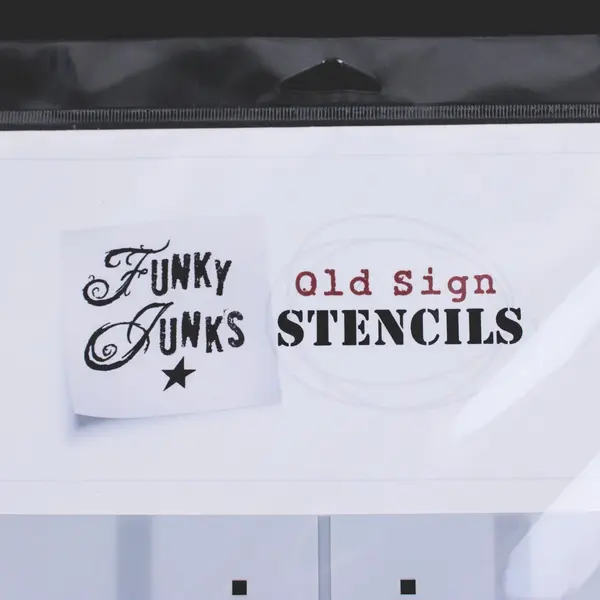 Funky Junks Old Sign Plaid Stencil Pack FJ32-1 New Craft Decor