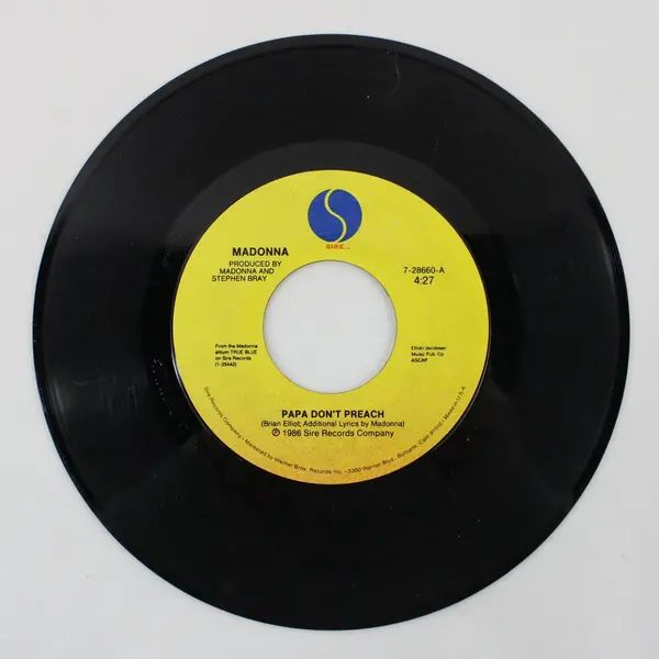 Madonna Papa Don't Preach/Pretender 7"  Vinyl Record Sire Records