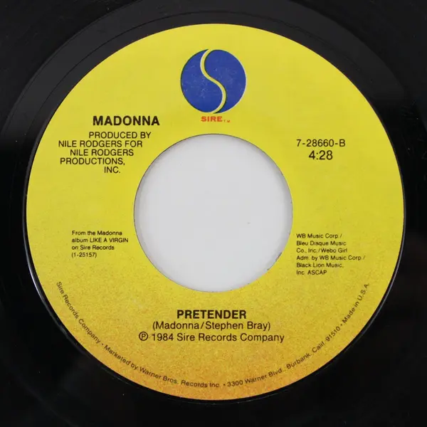 Madonna Papa Don't Preach/Pretender 7"  Vinyl Record Sire Records