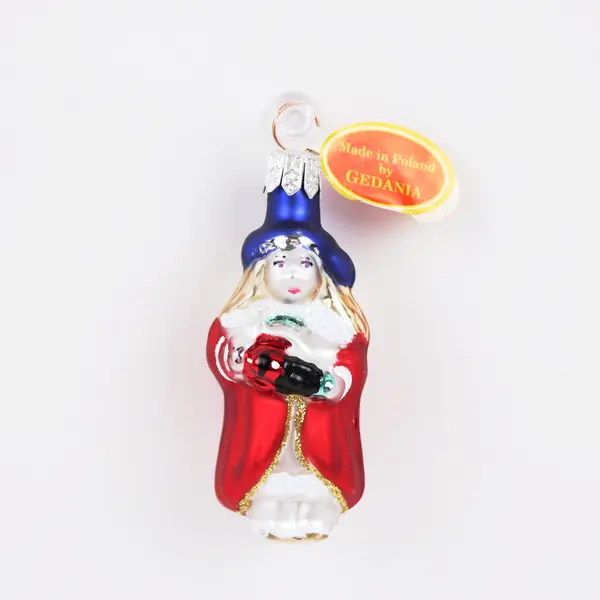 Vintage Gedania Taron Collection Hand-Blown Glass Wise Man Ornament 3" Tall Good
