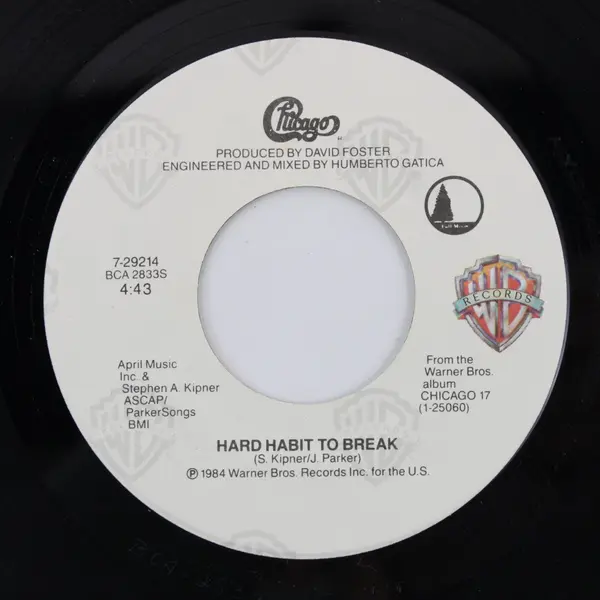 Chicago Hard Habit to Break / Remember the Feeling  7" Vinyl Record