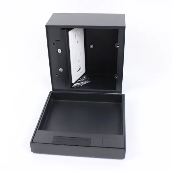 Recessed Hidden Floor Outlet Box Kit Duplex 21A Tamper-Resistant Hinged Cover