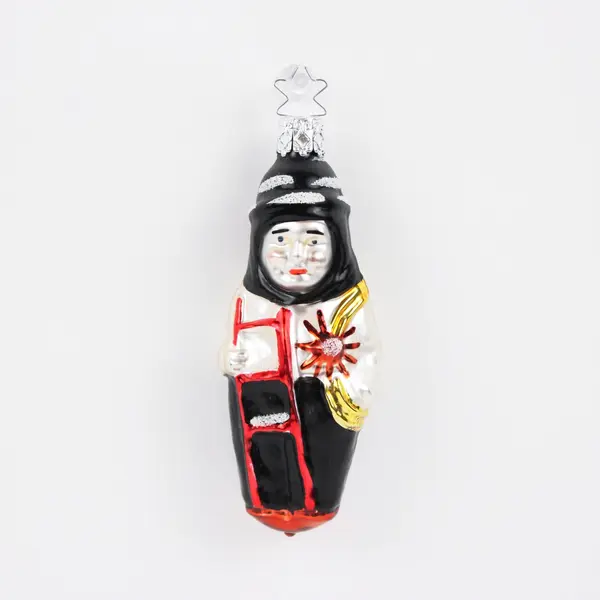 Inge-Glas Hand Blown Hand Painted Chimney Sweep Christmas Ornament 4.25" VG