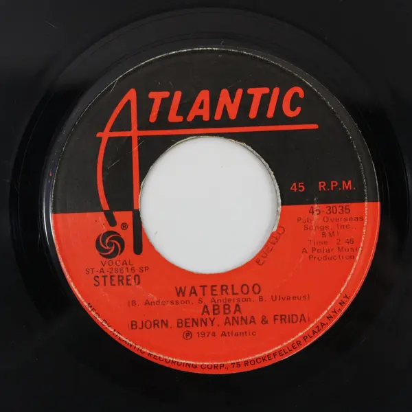 ABBA Waterloo/Watch Out 7"Vinyl Record Atlantic Records 1974