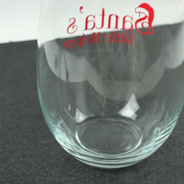 Santa's Little Helper Wine Glass 5 in